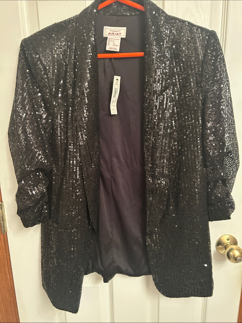 Ariat Black Sequin Open-Front Jacket
